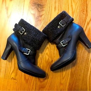 Ann Klein Women Leather Ankle Booties